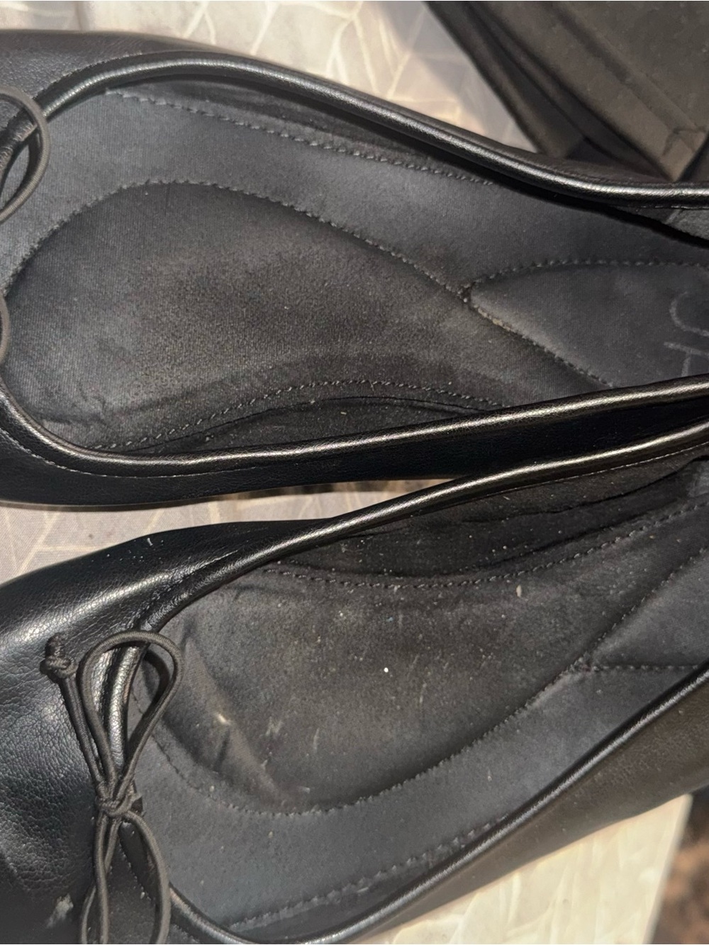 JustFab Black Bow Ballet Flats